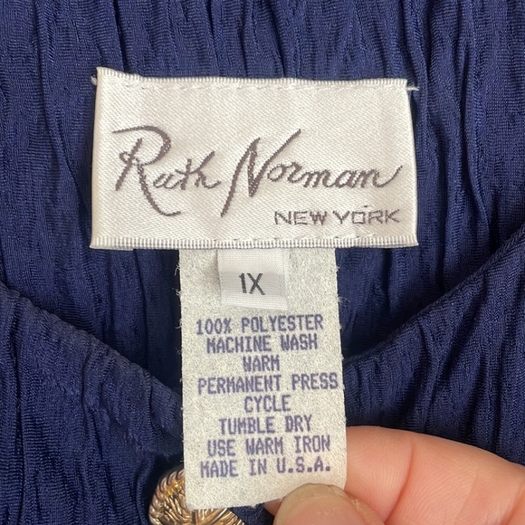 Vintage Ruth Norman for Neiman Marcus Navy 2 Piece Pant Set 1X - Picture 6 of 7